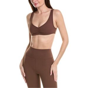 WeWoreWhat Ruched Scoop Neck Bra in Brown